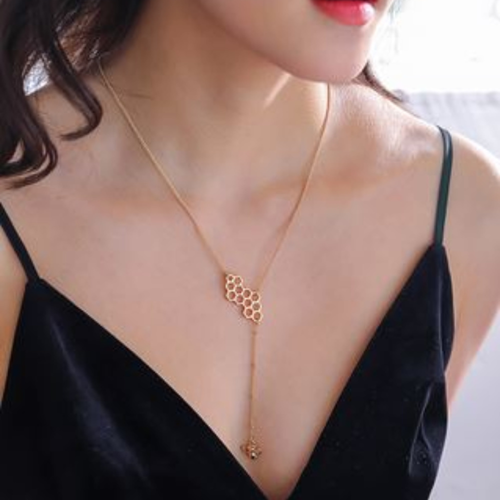 Honeycomb (and Bee) Necklace